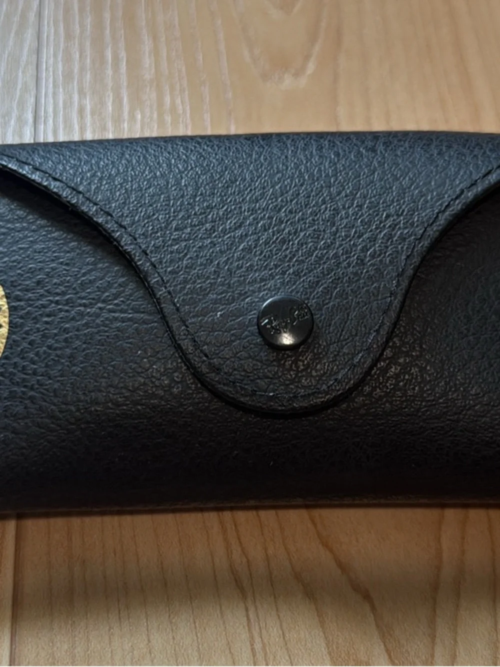 Ray-Ban Black Leather Sunglasses Case with Snap